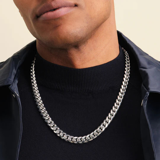 Miami Cuban Chain - 11mm White Gold