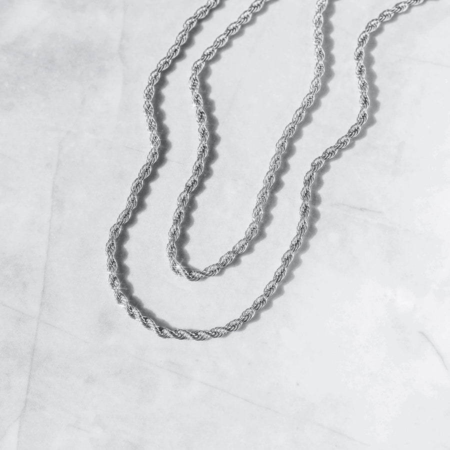 Rope Necklace - 3mm White Gold