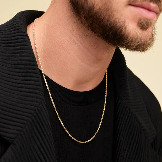 Rope Necklace - 2mm 18k Solid Gold