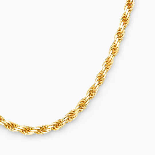 Rope Necklace - 2.5mm 18k Solid Gold