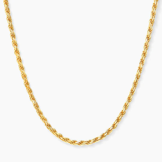 Rope Necklace - 2.5mm 18k Solid Gold