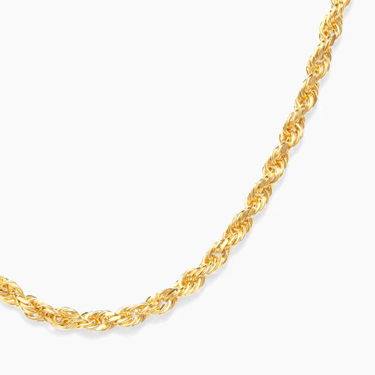 Rope Necklace - 2mm 18k Solid Gold