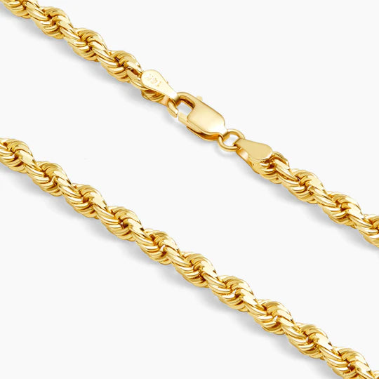 Rope Necklace - 4mm 18k Solid Gold