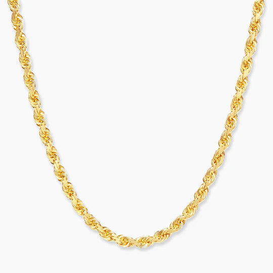Rope Necklace - 4mm 18k Solid Gold