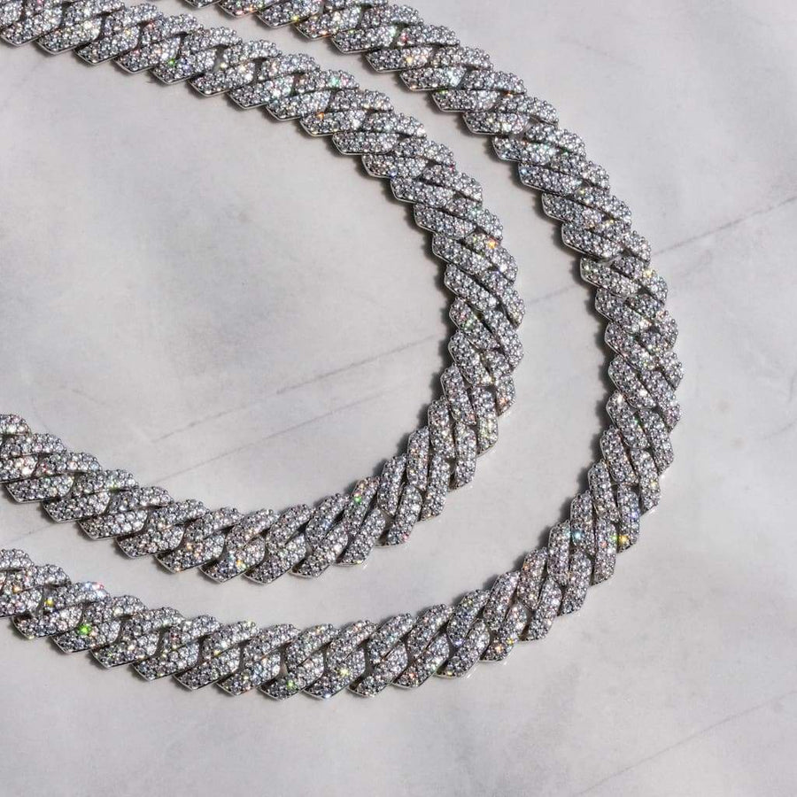 Cuban Necklace - 14mm White Gold