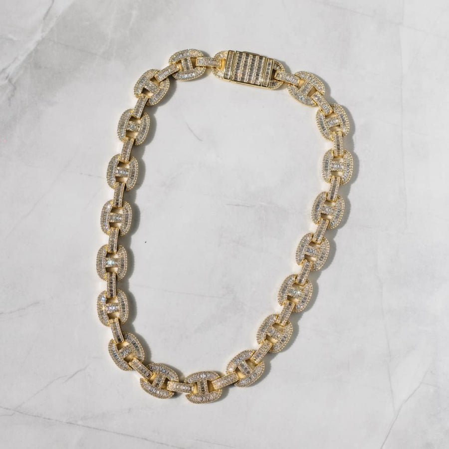 Aquamarine Necklace - 15mm Gold