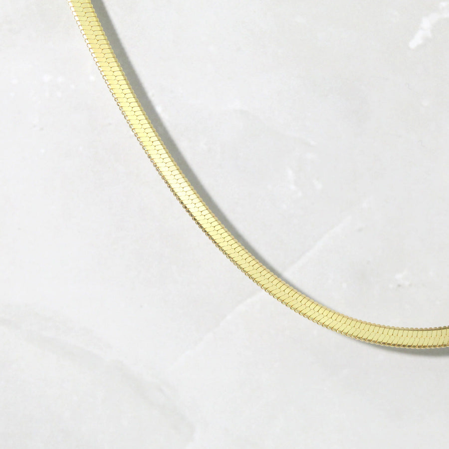 Herringbone Necklace - 3mm Gold